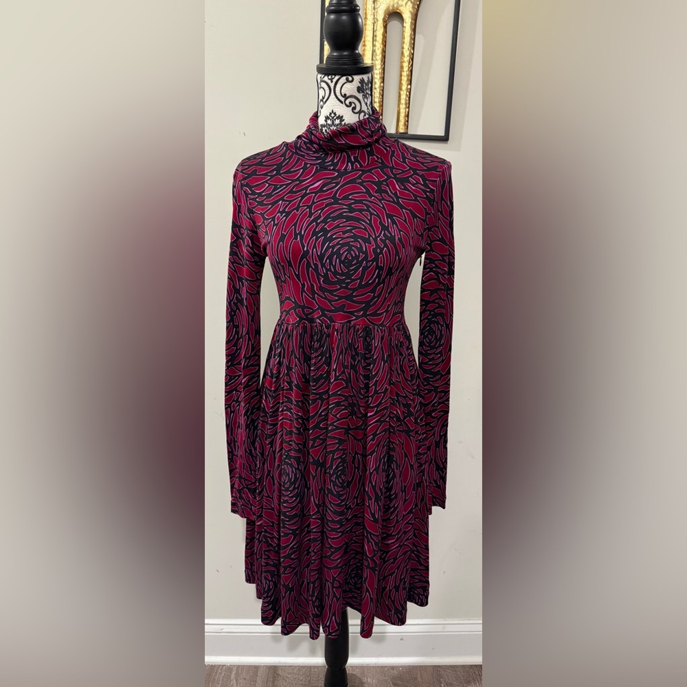 Vivienne Tam Mock Neck Silk Dress